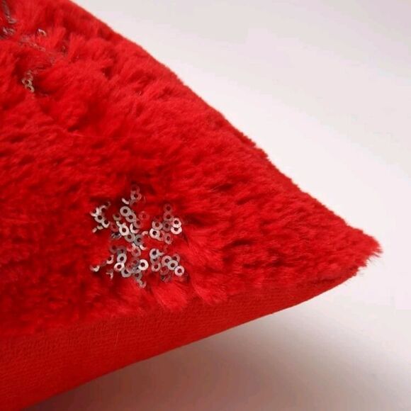 Snowflake Fuzzy Pillow Covers- 2 - Picture 2 of 5